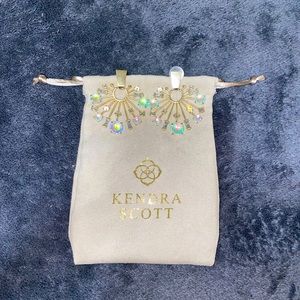 Kendra Scott Fabia Small Statement Earrings in Dichroic Glass/Gold